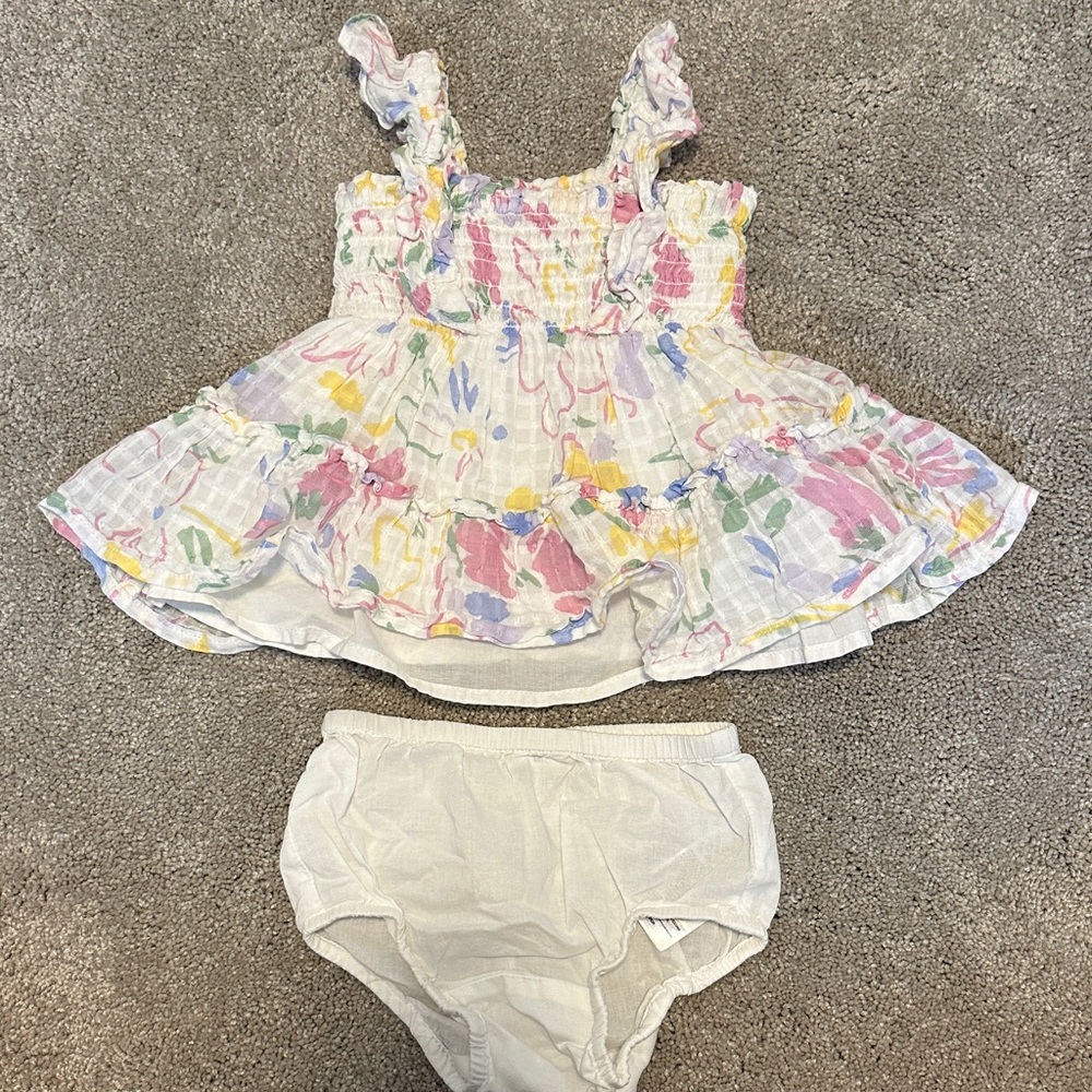 Baby Gap Floral Ruffle Baby Dress with Bloomers
